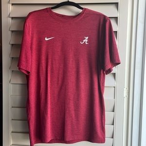 Nike Mens small Dri fit t-shirt; crimson, U of Alabama script A